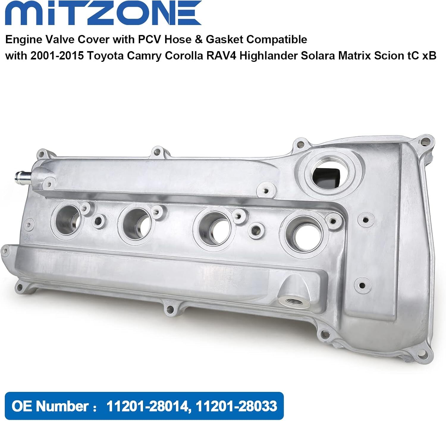 White(Upgrade Aluminum) MITZONE Engine Valve Cover with PCV Hose & Gasket