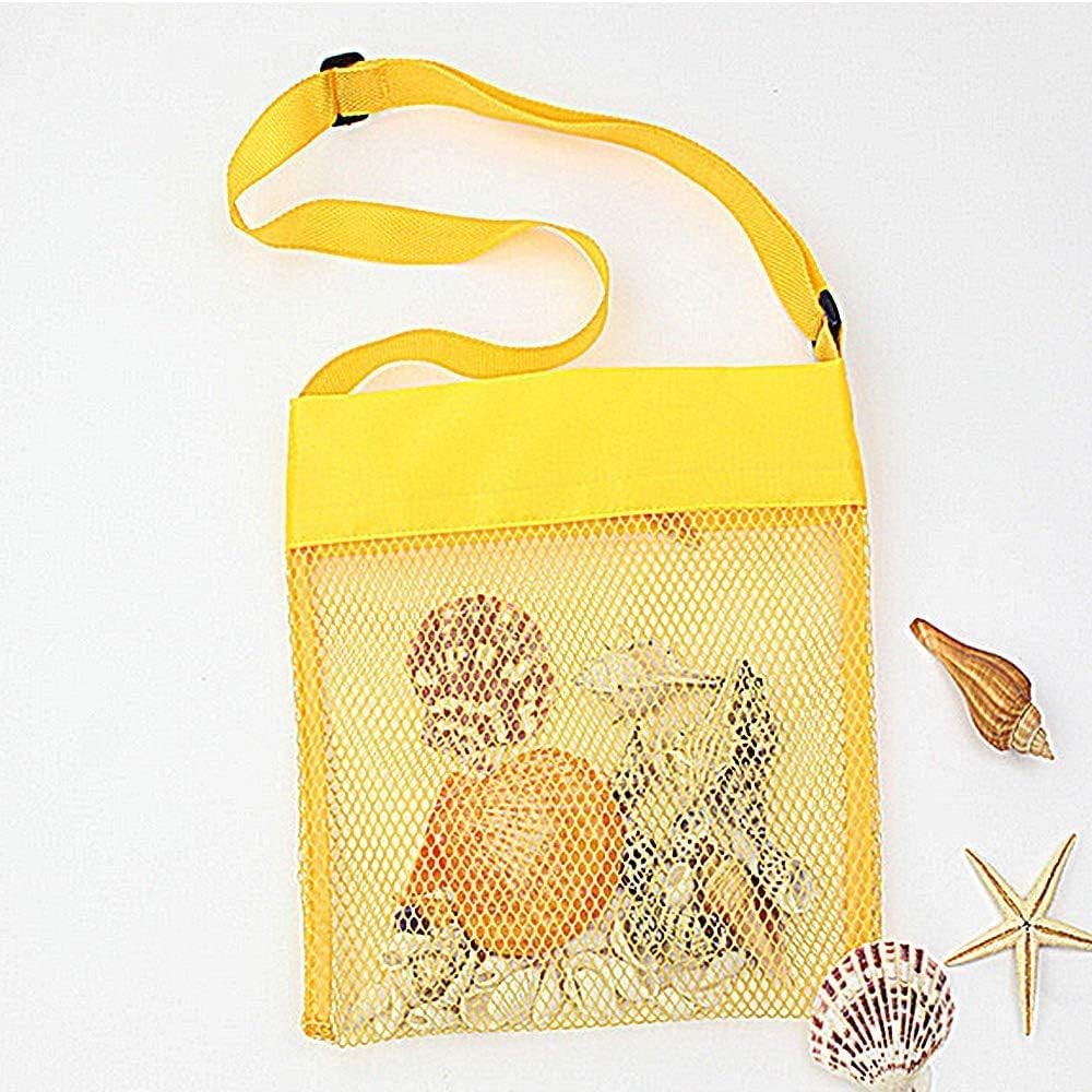 EMAXELER Colorful Mesh Beach Bags Breathable Sea Shell 5-pack
