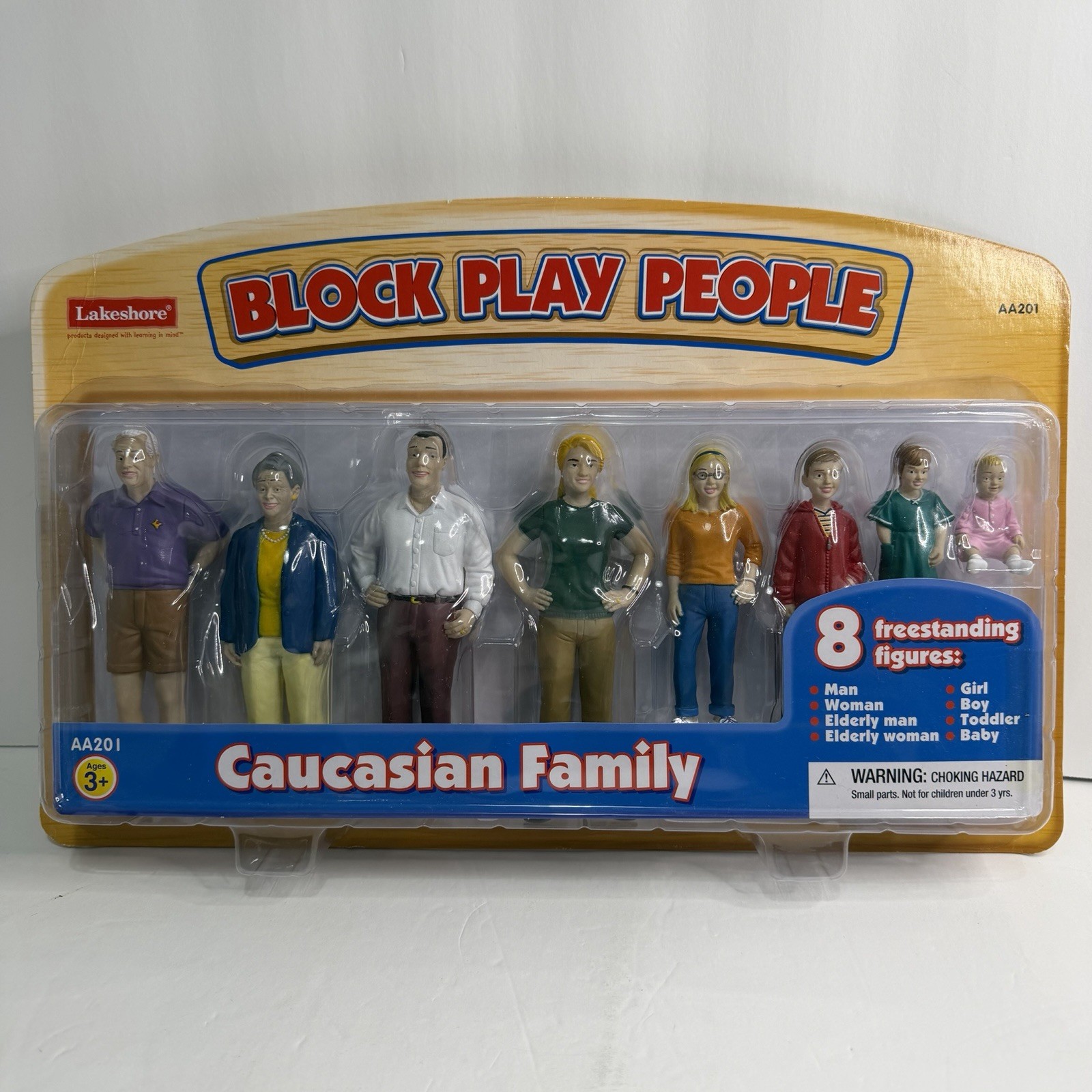 Lakeshore Block Play People Caucasian Family AA201 Sealed 8 Figures Preschool
