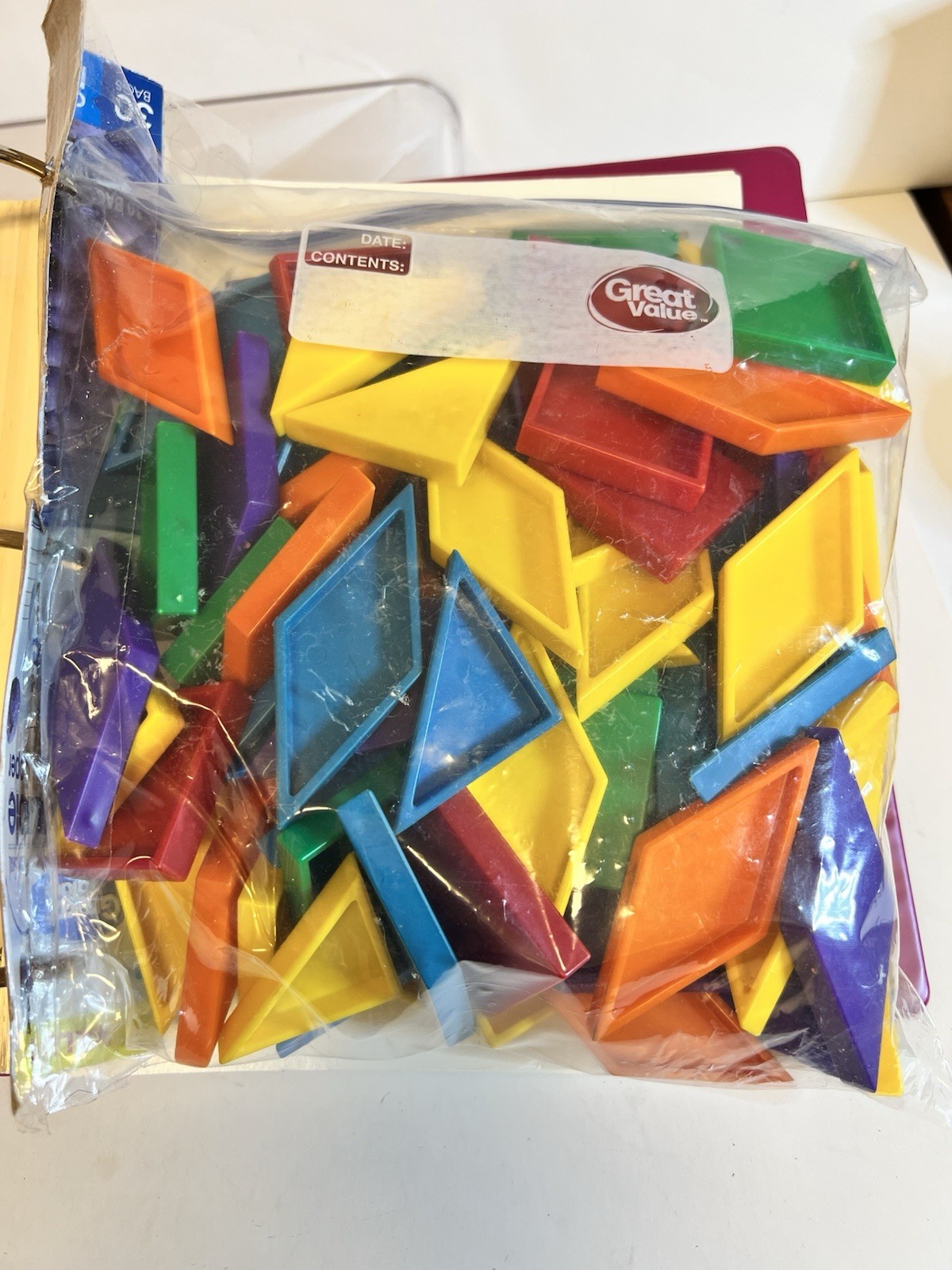 Large Parquetry Pattern Cards Teaching Resources + Plastic Shape Pieces Set