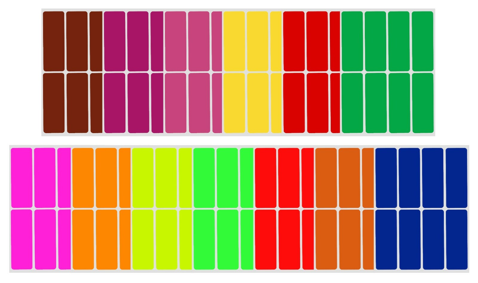 Colored Coding Craft 3 x 1 Inch Stickers 76mm x 25mm Organizing Labels 104 Pack