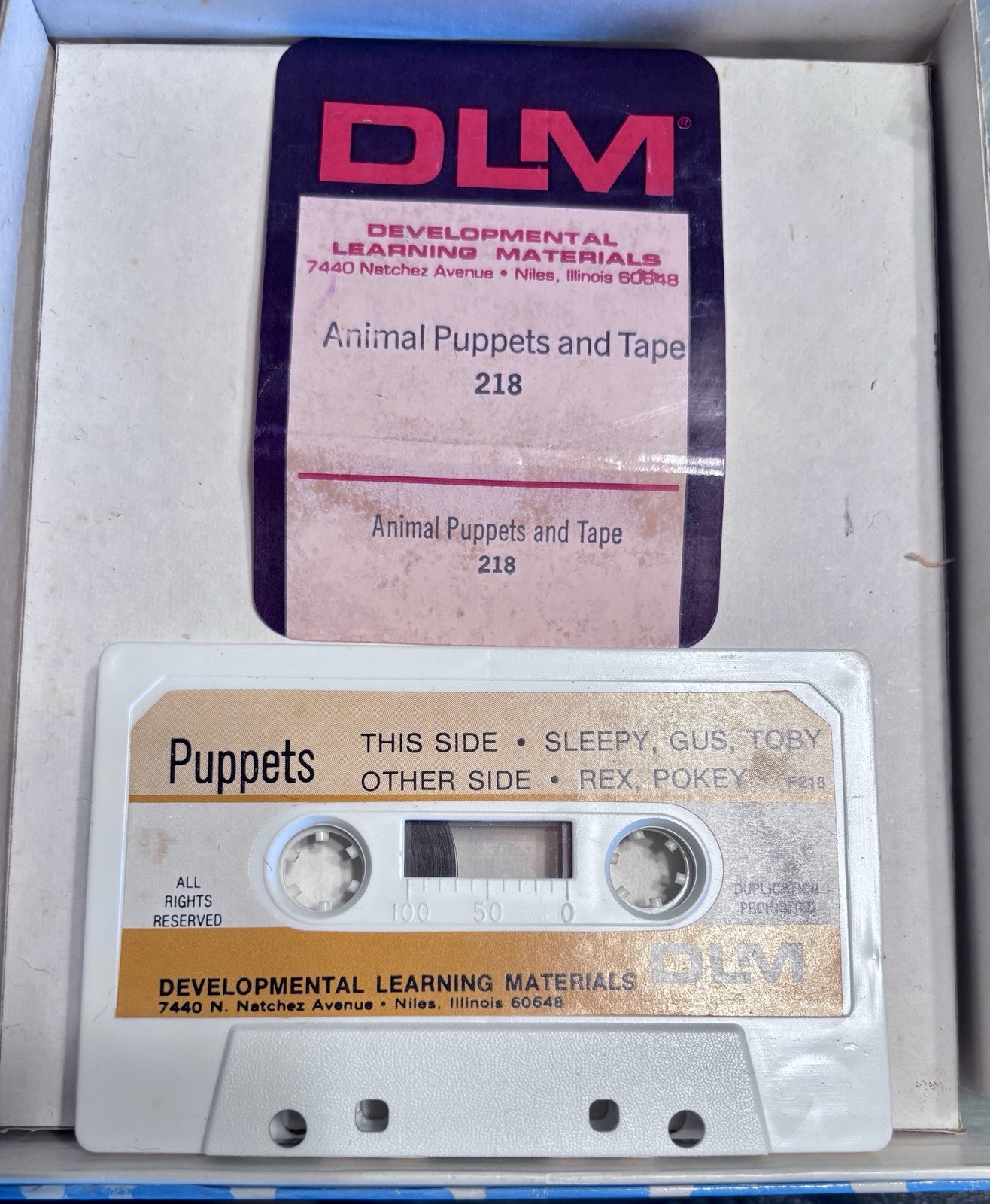 Vintage NEW Speech Training Materials 5 puppets and a cassette tape!