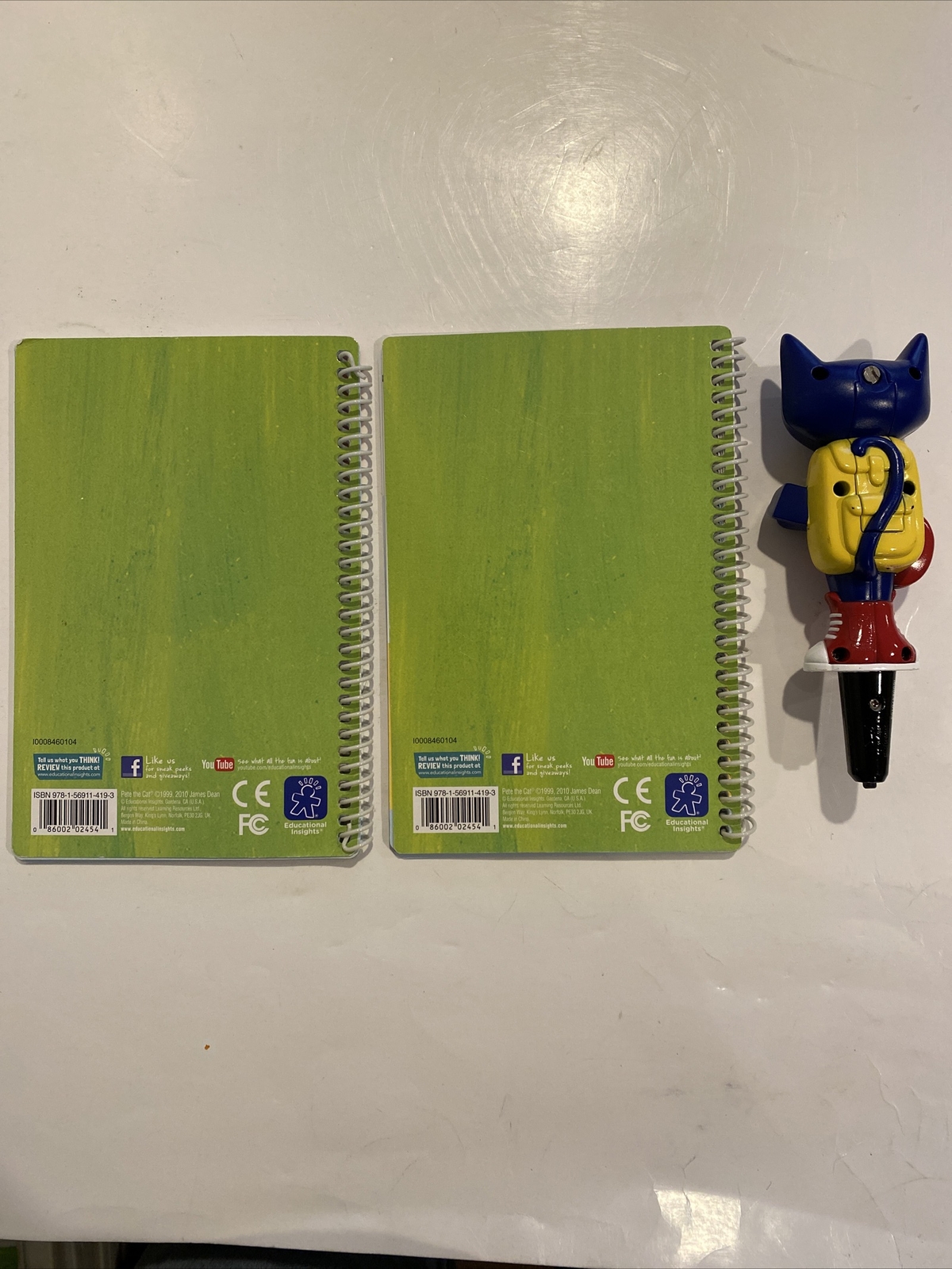 Hot Dots Jr Pete The Cat Interactive Pen w Books 1 & 2 Educational Insights 2010