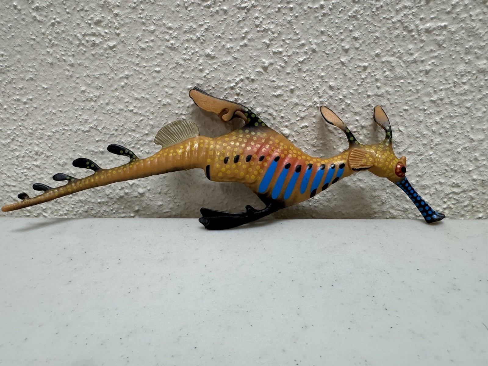 7.5” Weedy Sea Dragon, Seahorse Toy, Realistic Rubber Model, Hand Painted Toy