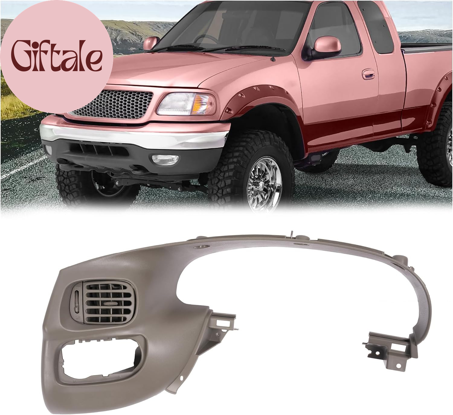 Upper Dashboard Bezel Trim Light Brown for Ford F150 Expedition 1997 to 2003