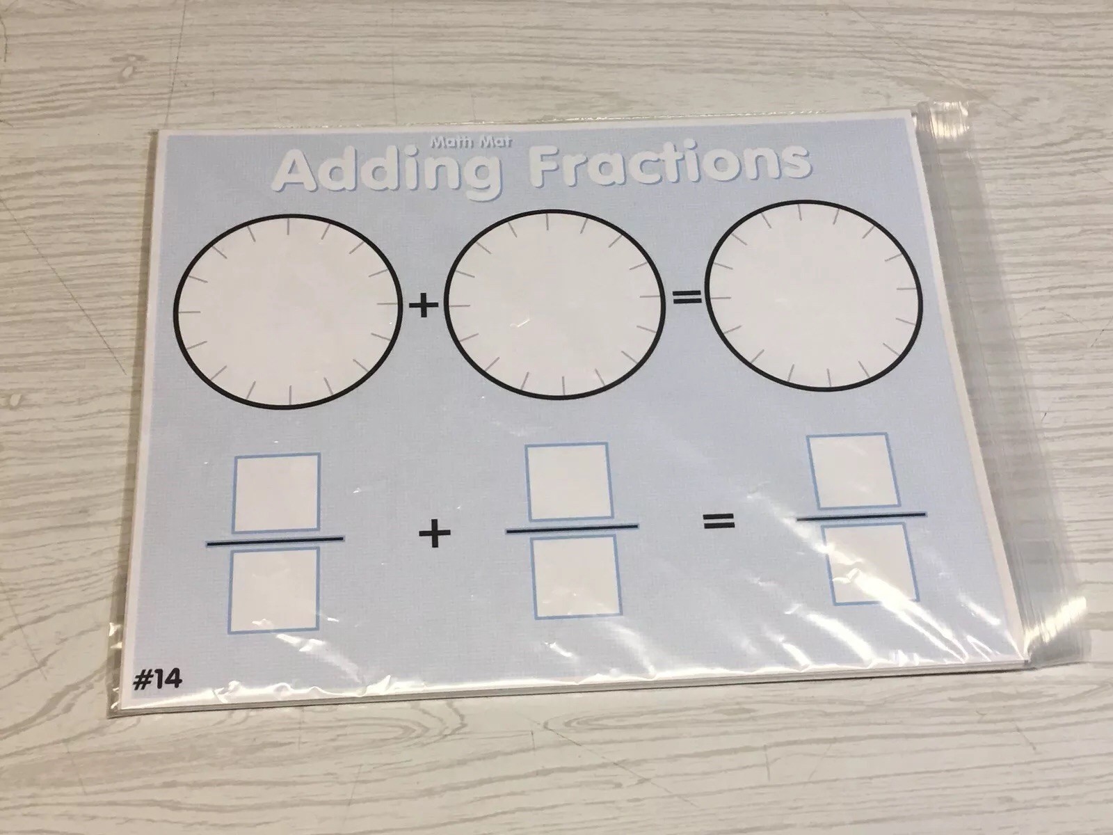 Classroom Set of 10 – Laminated Math Work Mats – Dry Erase #014