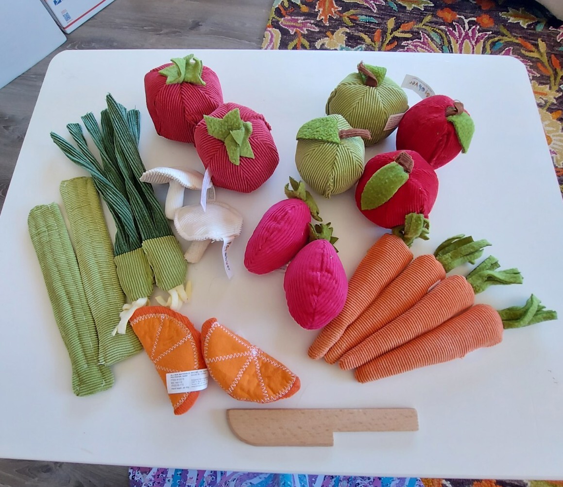 Set/20 POP-OH-VER Fruit & Vegetables Cloth Toys