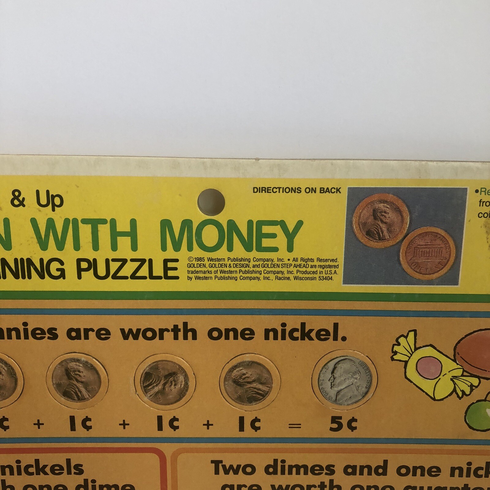 1985 Vintage Golden Step Ahead Learning Puzzle Fun with Money 4739-1