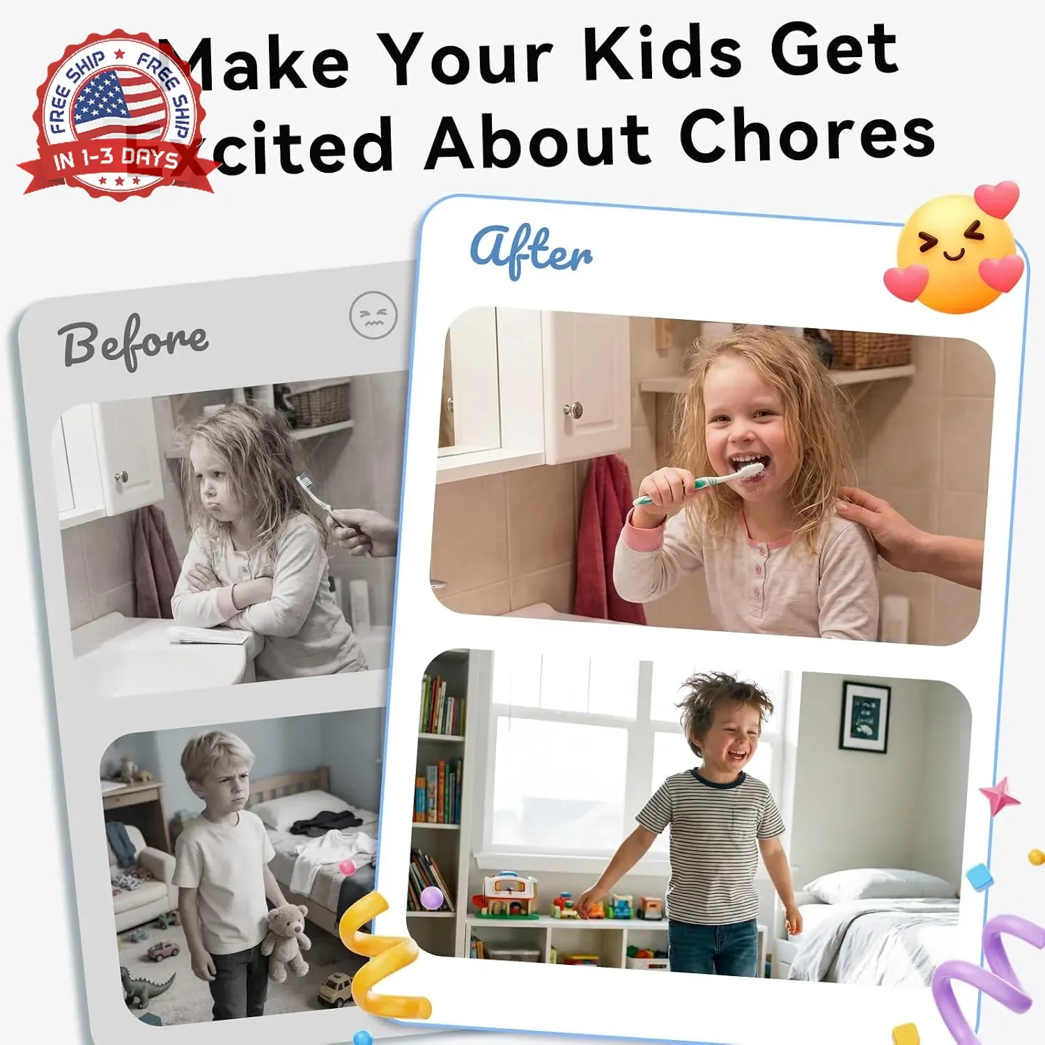 Chore Chart for Kids ADHD Tools to Do List Checklist Magnetic Planning Board wit