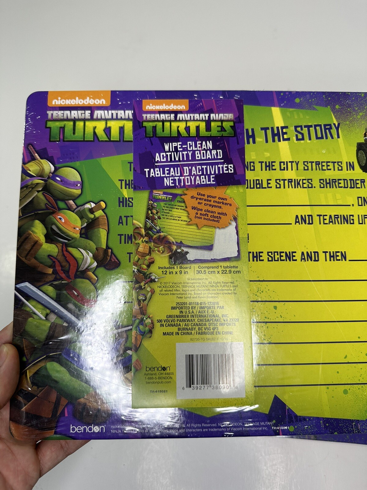 2 TEENAGE MUTANT NINJA TURTLES WIPE-CLEAN ACTIVITY BOARD DRY ERASE NEW KIDS FUN!