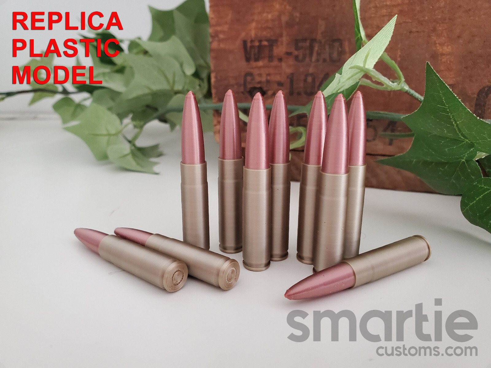 25 – DUMMY .300 AAC BLK Blackout Ammo Cartridges – Accurate Size Plastic Replica