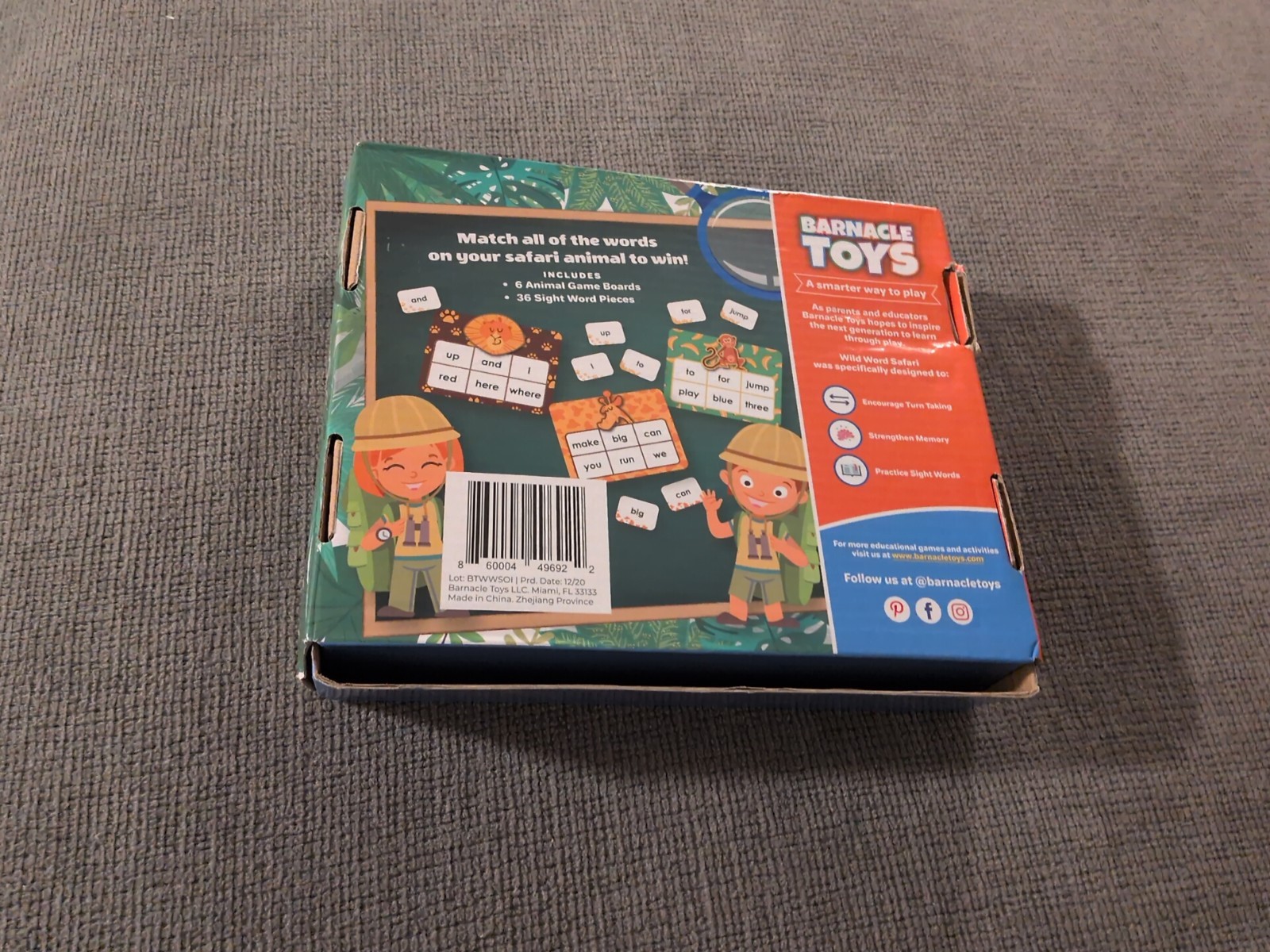Barnacle Toys Wild Word Safari – CVC Sight Word Reading Games, Primary Phonic…