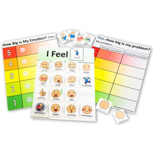 Emotions Chart Set Autism SEL Feelings Cards Special Education Therapy Tool