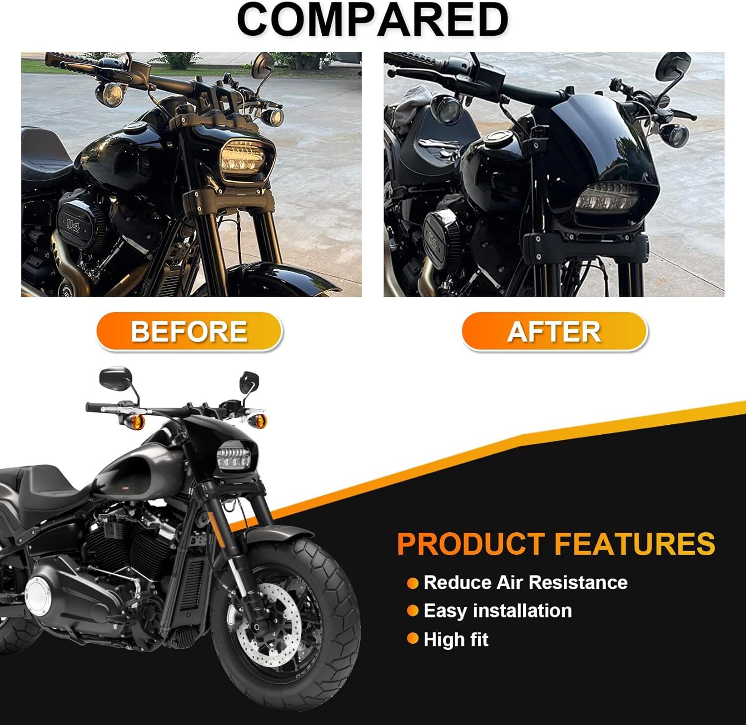 psler Motorcycle Headlight Fairing Cover Head Light cowl Headlamp Front Cowl Kit