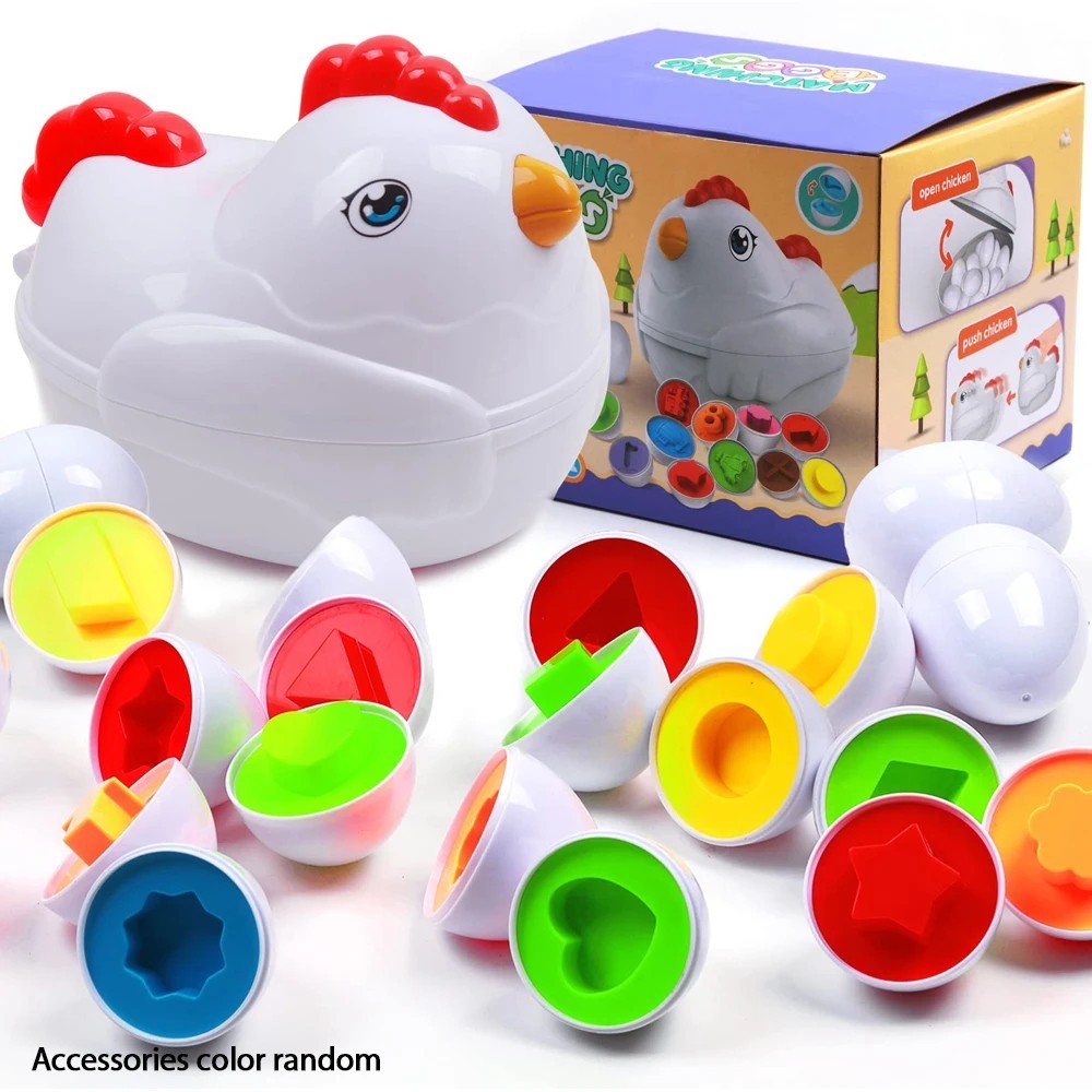 Montessori matching egg toys, a color & shape sorter for kids
