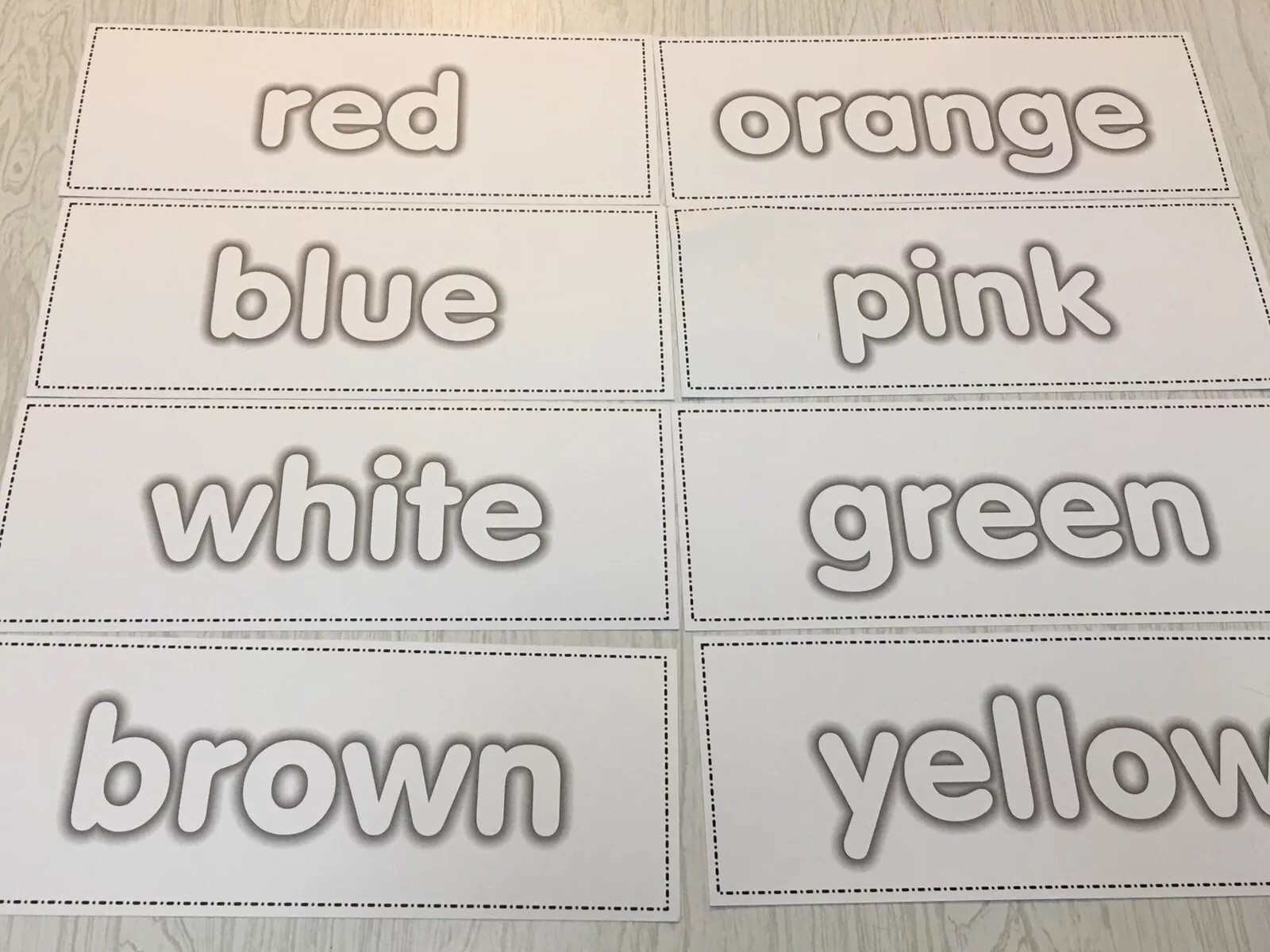 Wipe N Write Color Names Cards – 10 Laminated Card – Pre-school- Kindergarten