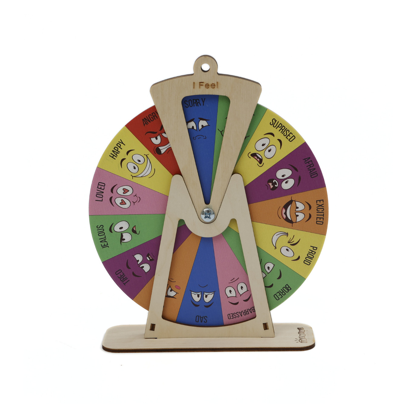 Wheel of Emotions – Montessori Wooden Feelings Chart for Kids (English, Spanish)