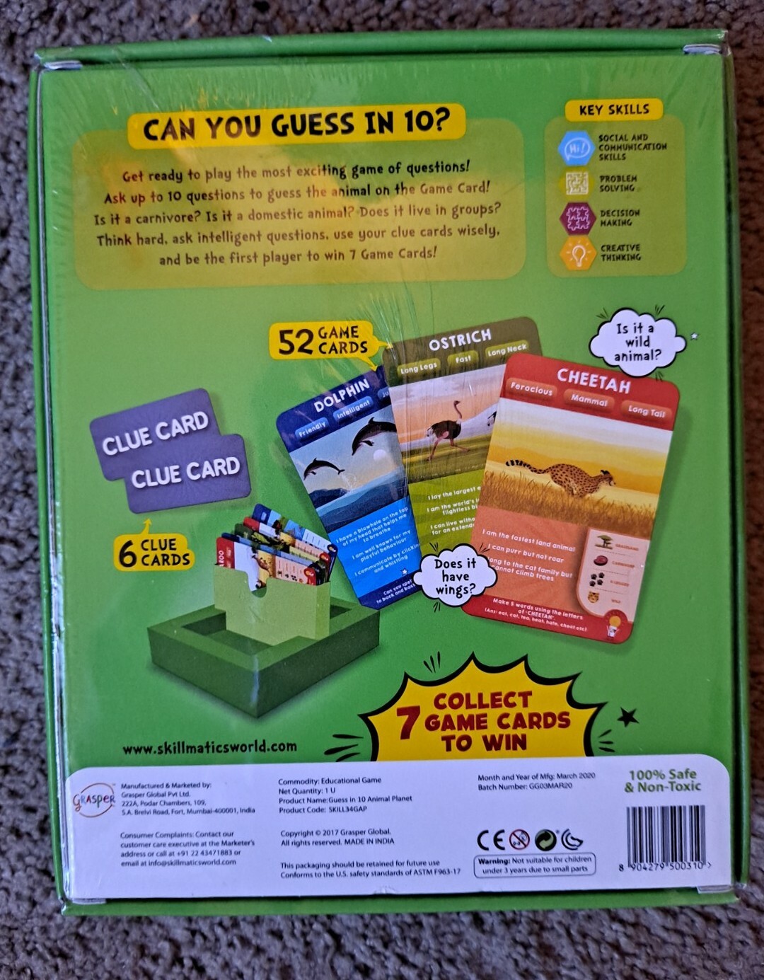 Skillmatics Guess In 10 Animal Planet Game of Smart Answers NEW