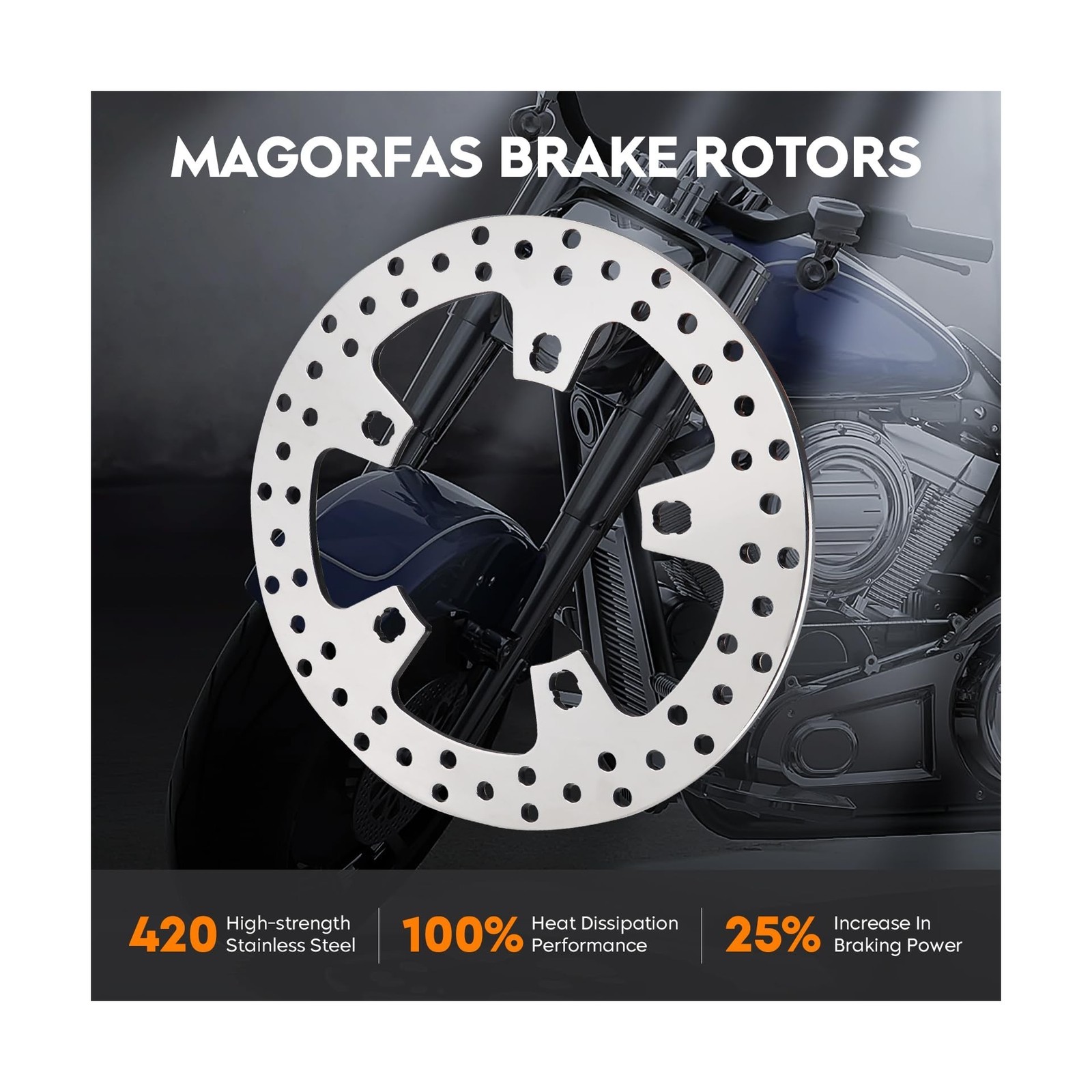 11.8″ Front Brake Disc Rotor with Bolts Fit for Harley Road King/Street Glide…