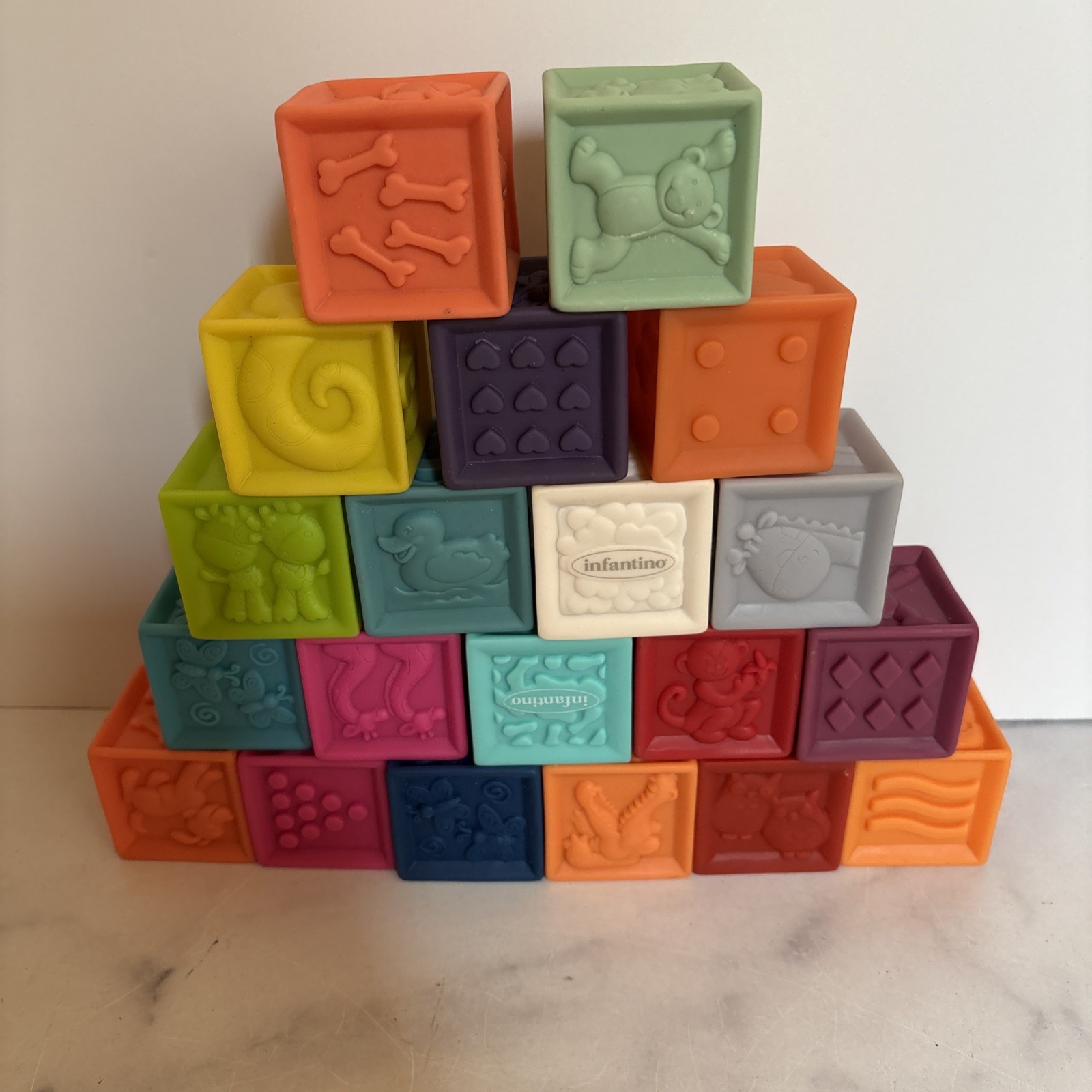 Lot of 20 Soft Building Block Toy Baby Stacking Teething Educational Sensory