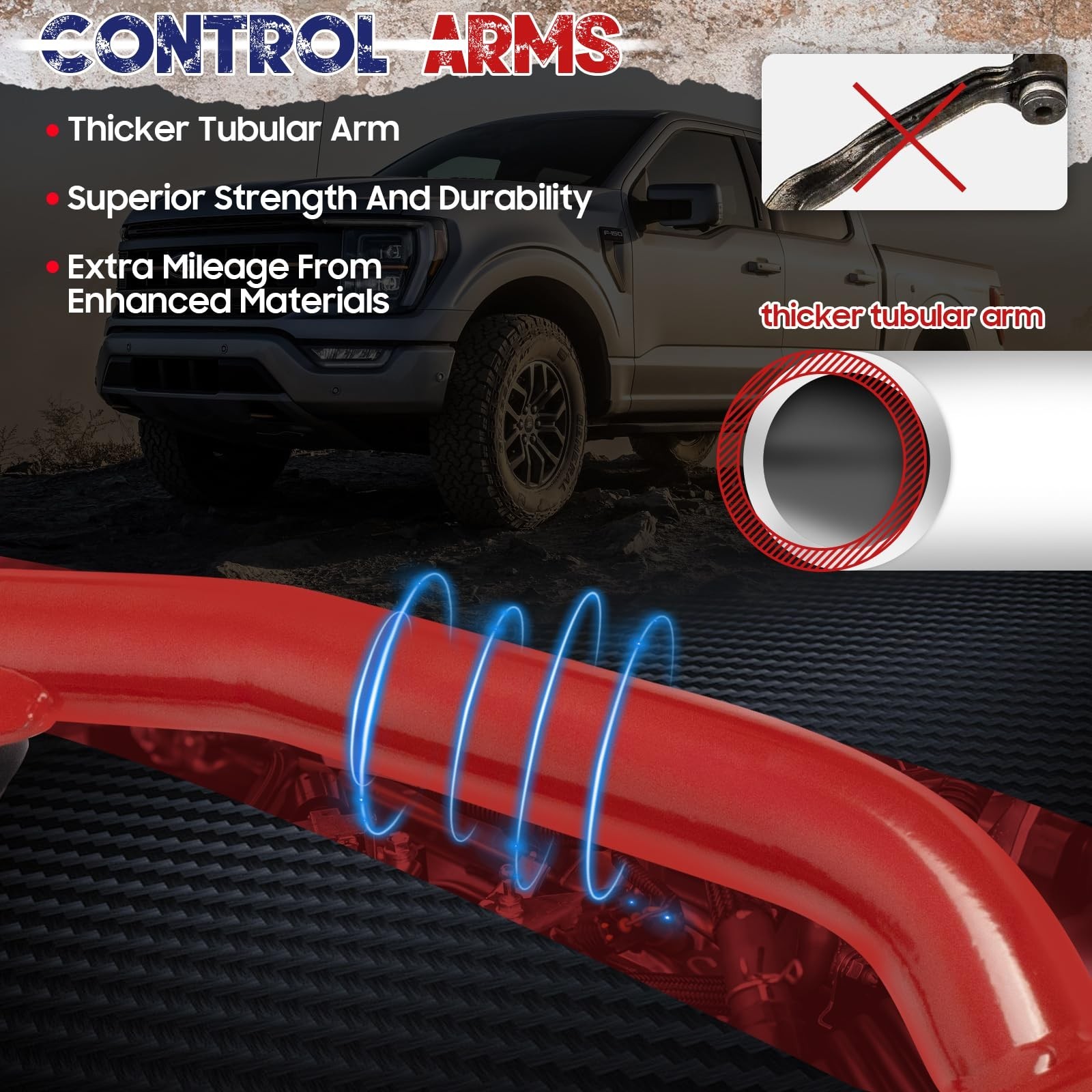 2-4″ Lift Upper Control Arms Compatible with 2014-2018 Chevy Silverado GMC Si…