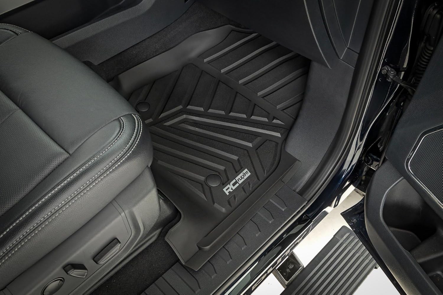 Rough Country Flex-Fit Floor Mats for Ford F-250/350 Super Duty (2017-2025) Crew