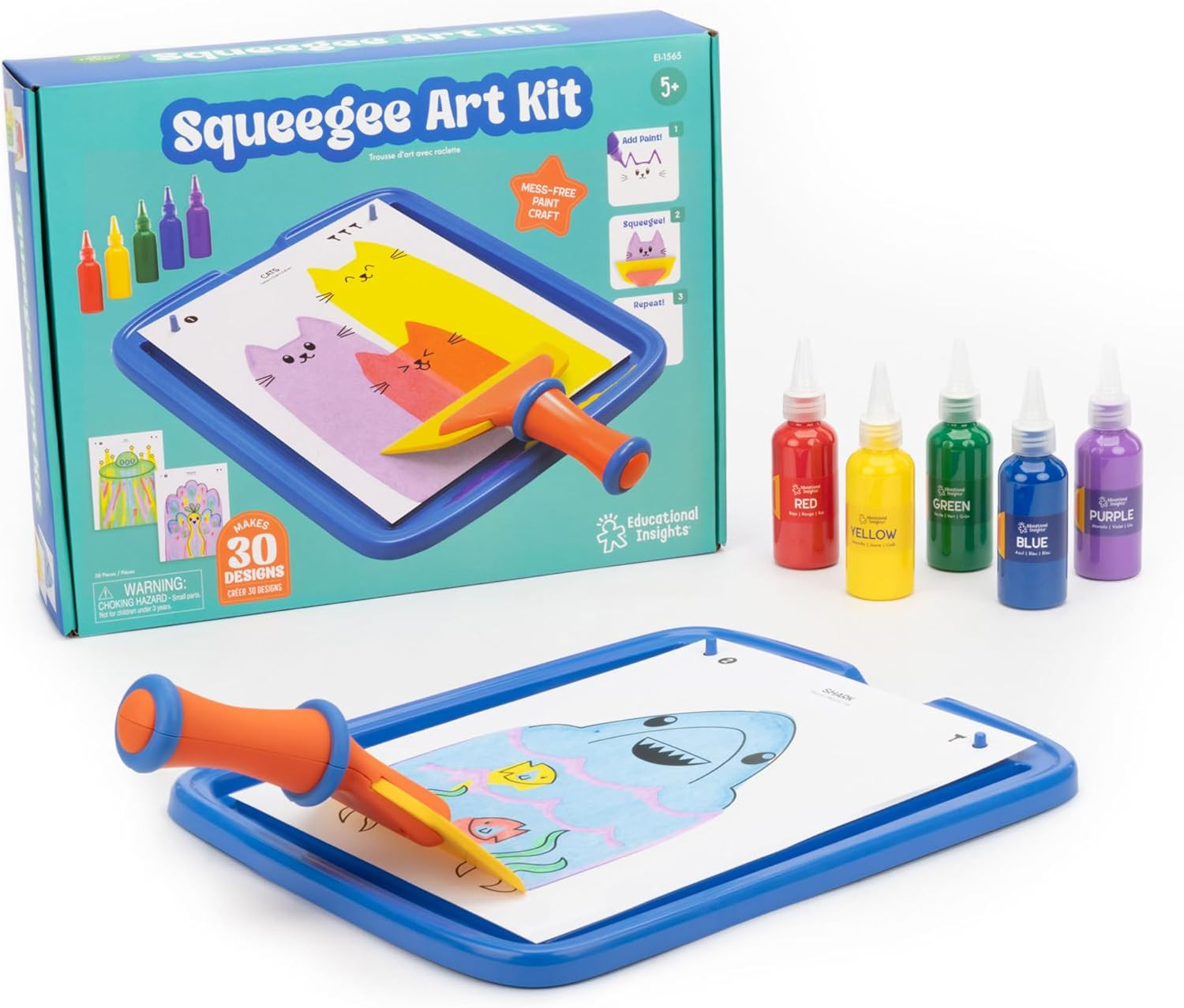 Squeegee Art Kit – DIY Crafts for Kids Ages 4-8, Squeegee Painting Kit for Kids,