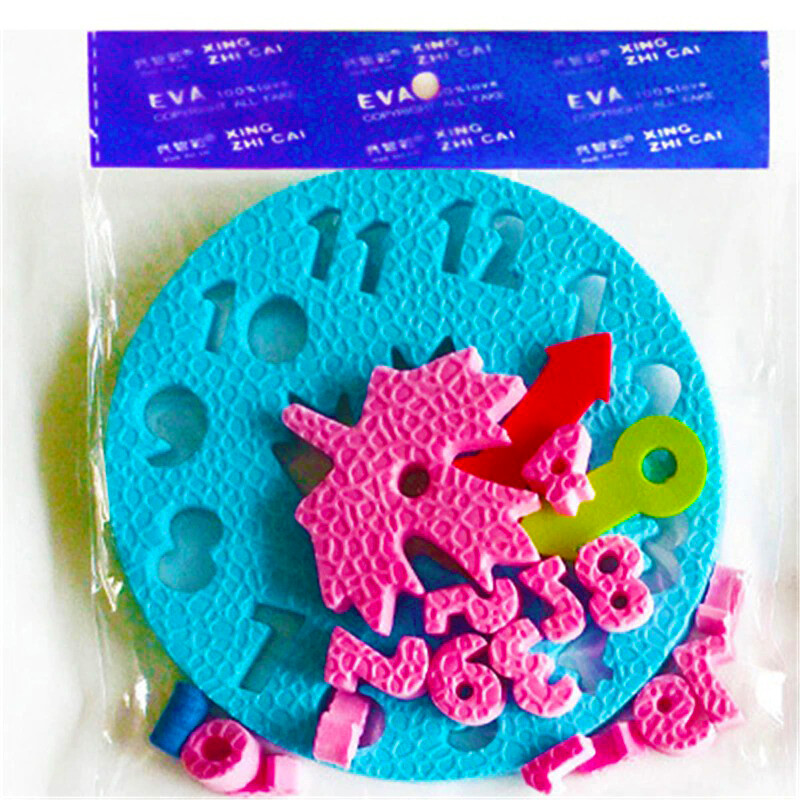 Kindergarten Early Learning Education Manual Diy Eva Clock Kids Toys