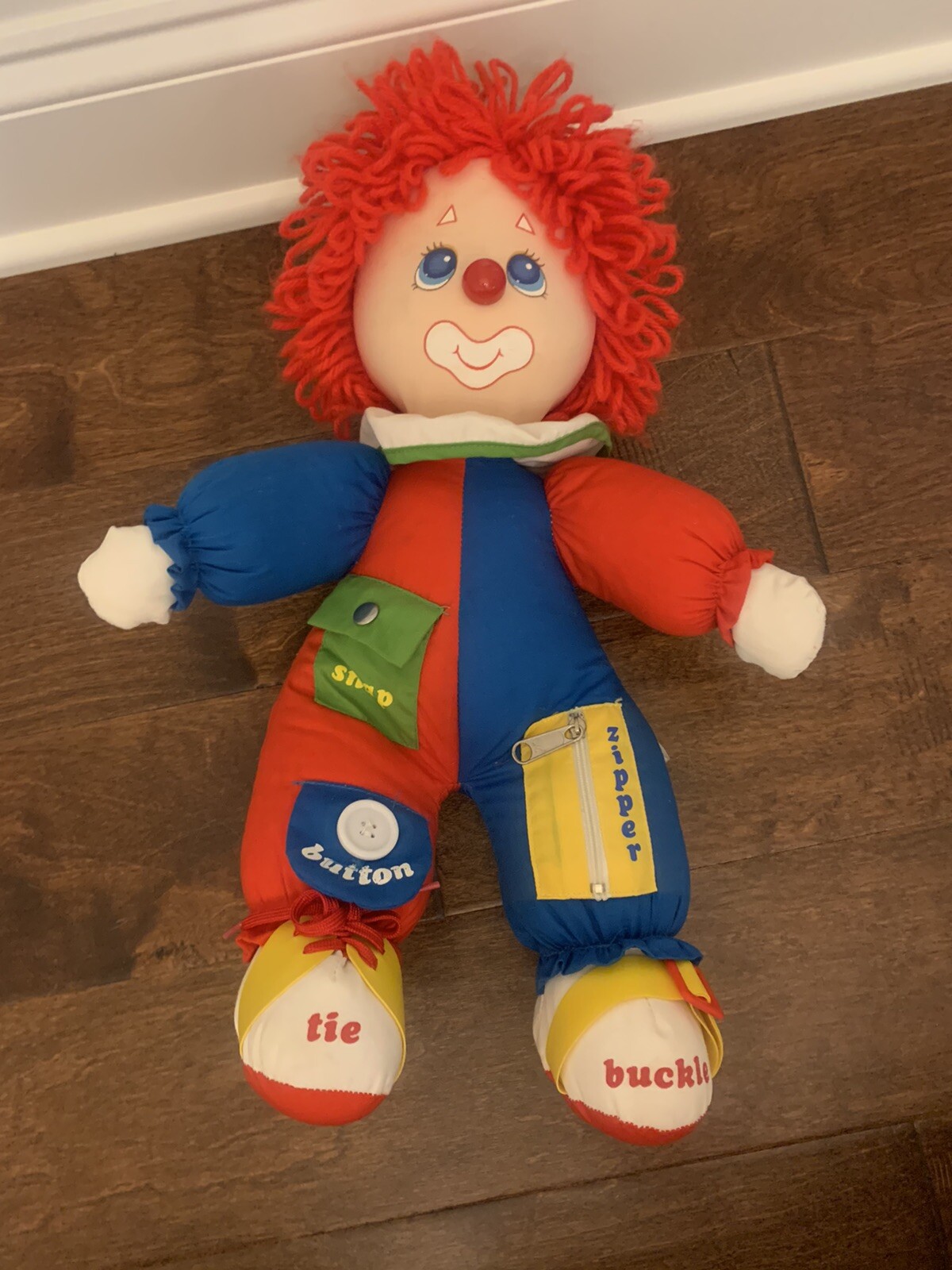 Vintage 1983 American Greetings Amtoy Doll 16” Learn to Dress Clown EUC Vtg 80s