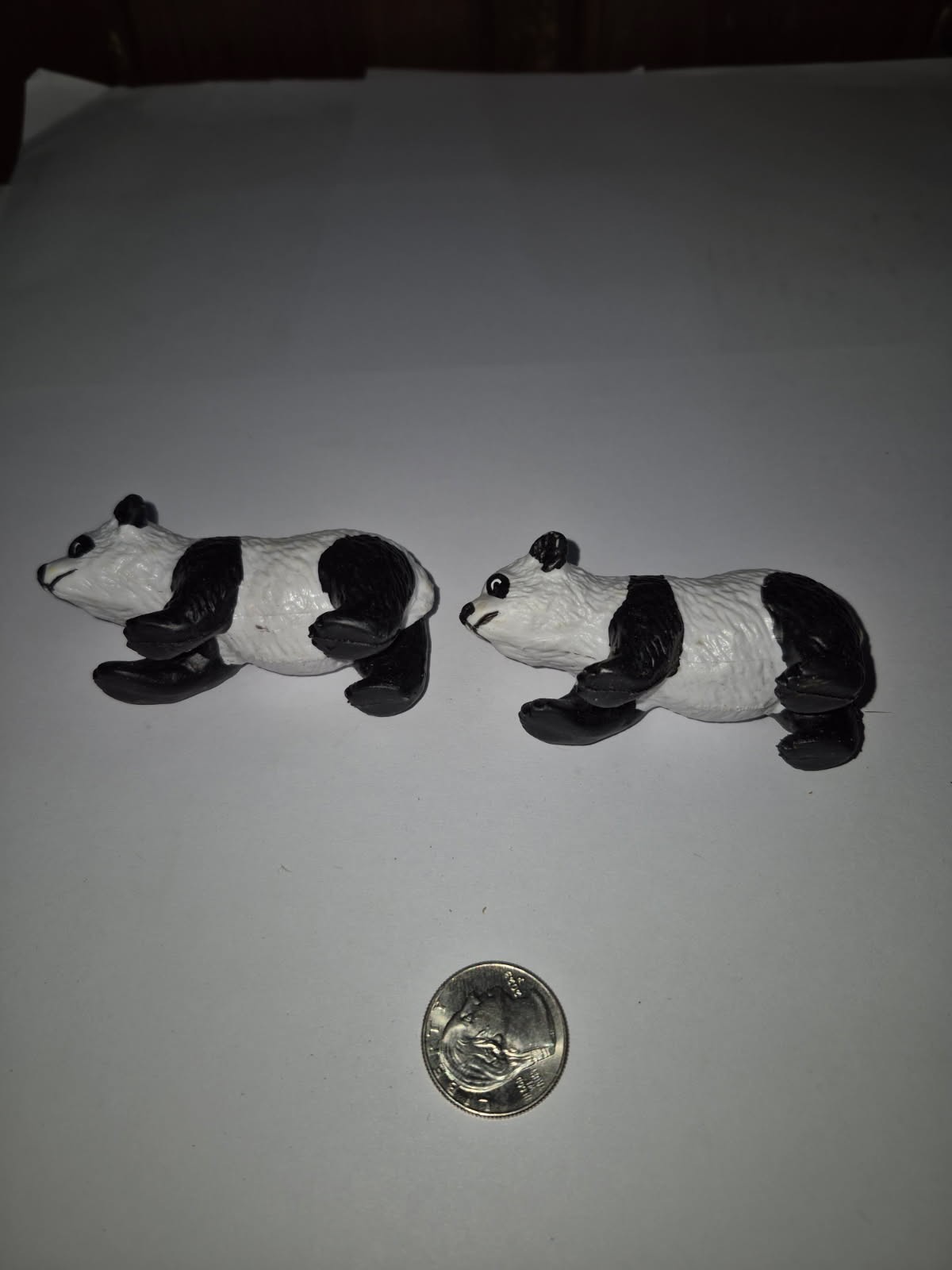 Set of 2 Panda Bear Baby Cub Plastic Toy Animal Kids Gift Realistic Figure TT2