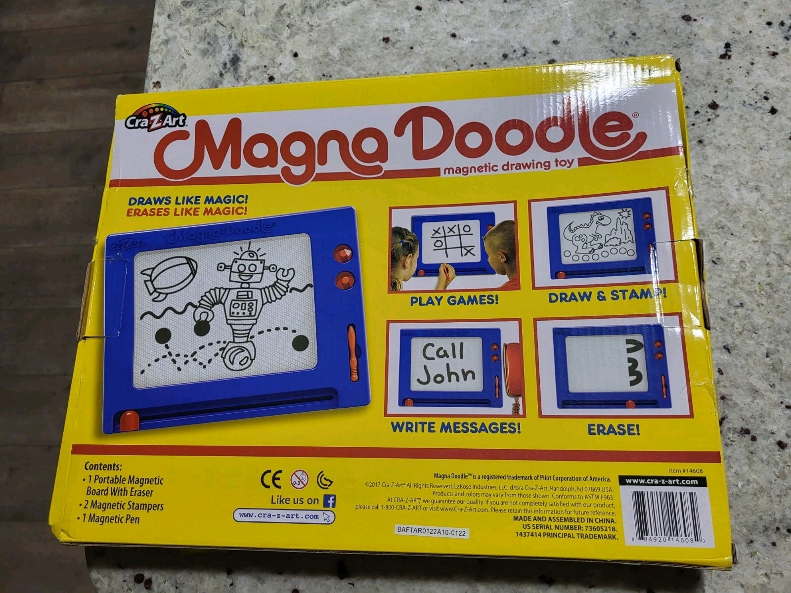 Cra-Z-Art 14608 Retro Magna Doodle Drawing Pen Stamps Toy Box 2017 Complete Used