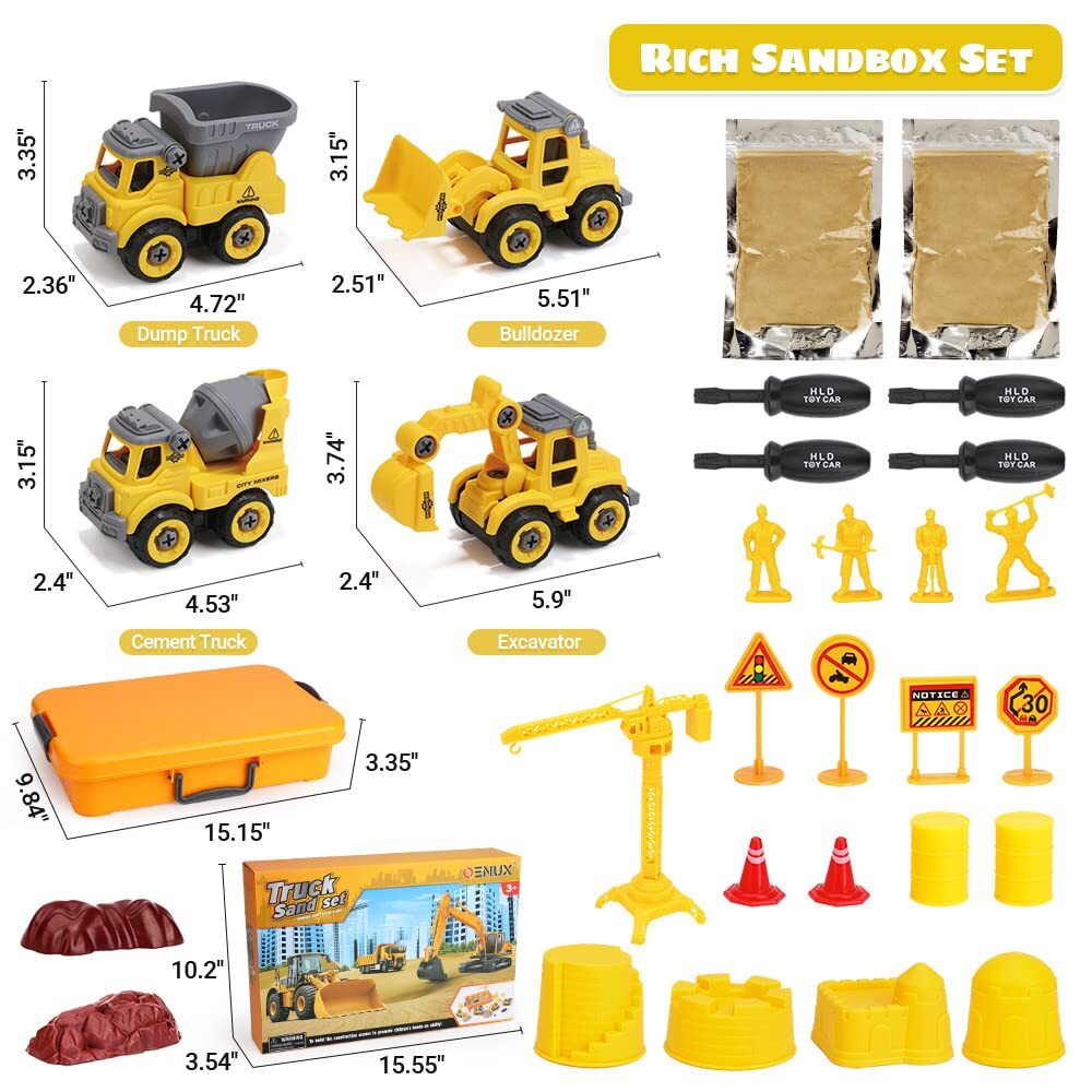Play Sand Construction Set, Beach Building Castle Kit w/ 2.2lbs Magnetic Sand…