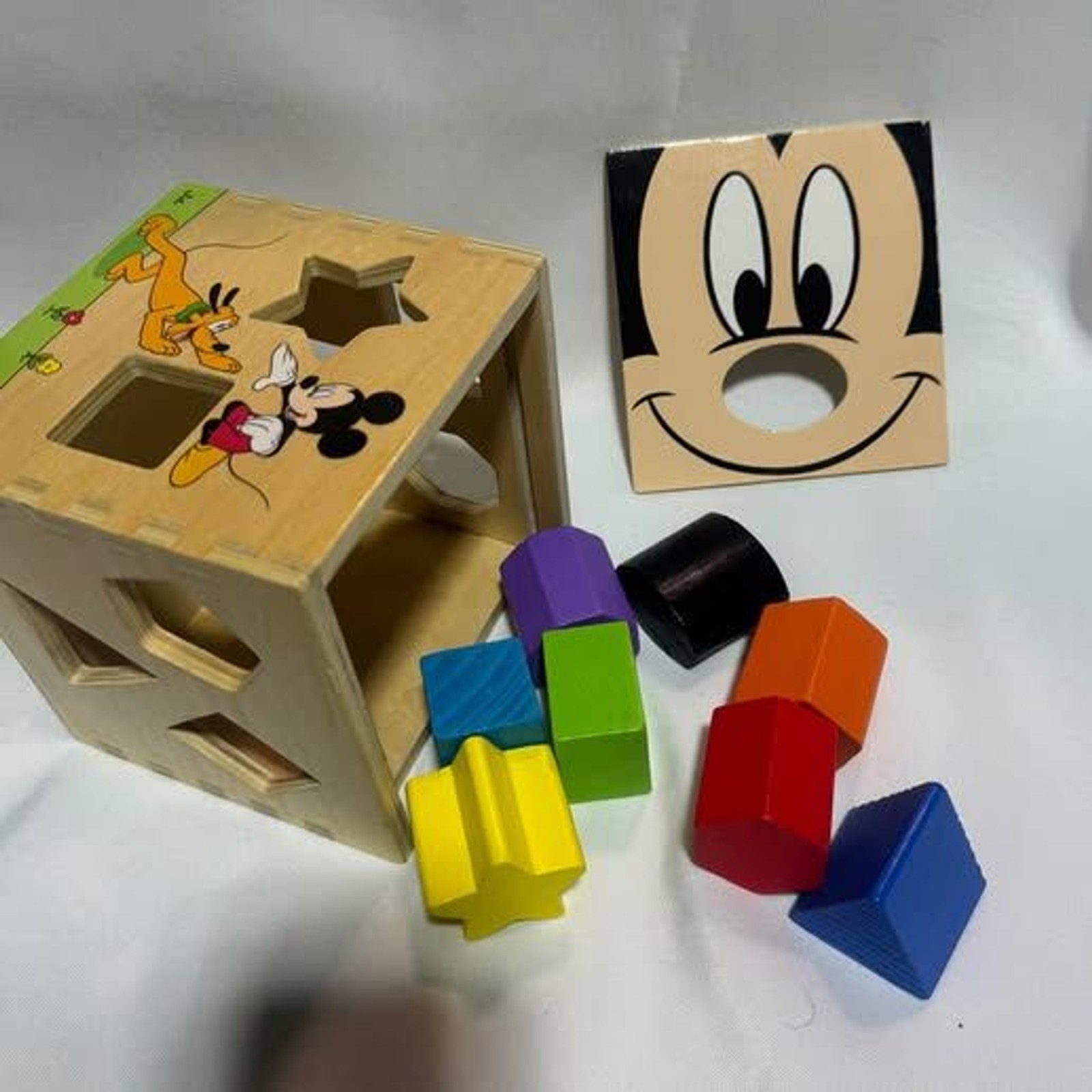 Melissa & Doug Disney Mickey Mouse & Friends Wooden Shape Sorting Cube