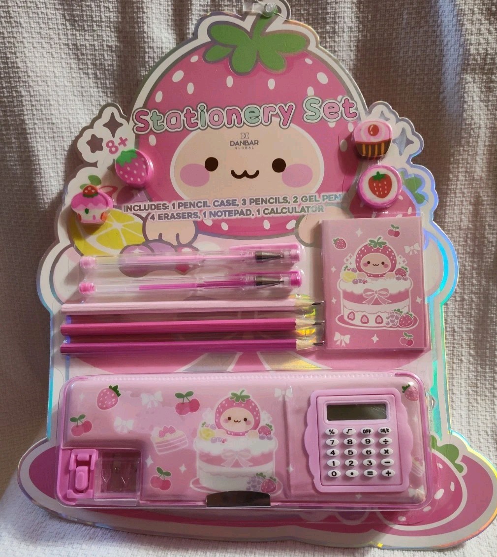 Ultra RARE Happy Strawberry Stationary Set By Dan bar Global 11 Piece Set!