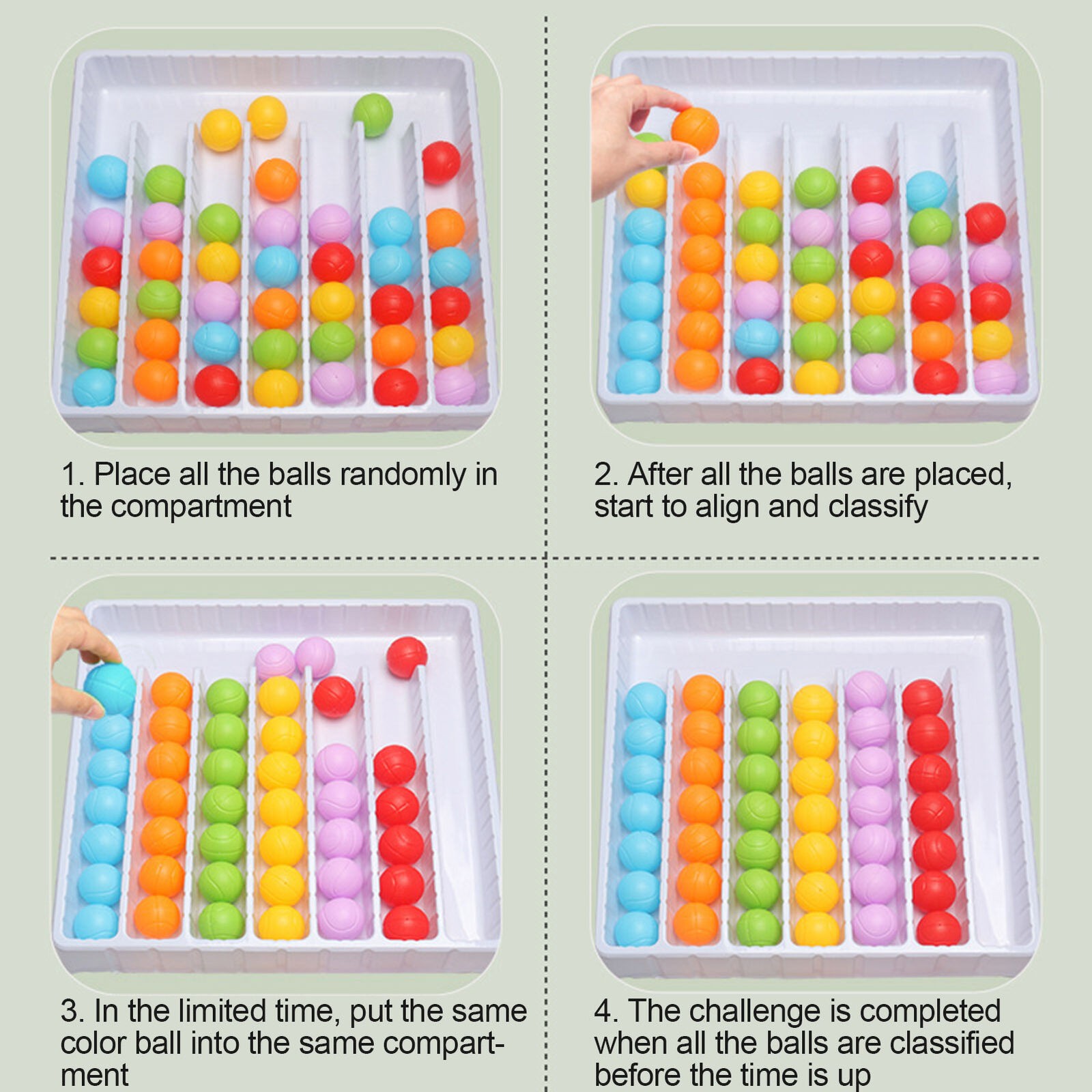 Color Sorting Ball Sensory Game Interactive Educational Board Game for Kids