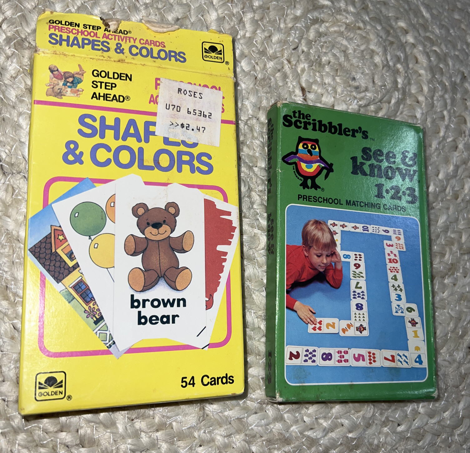 Vintage 1980s Lot Of Preschool Learning School Activity Cards- Golden Step Ahead