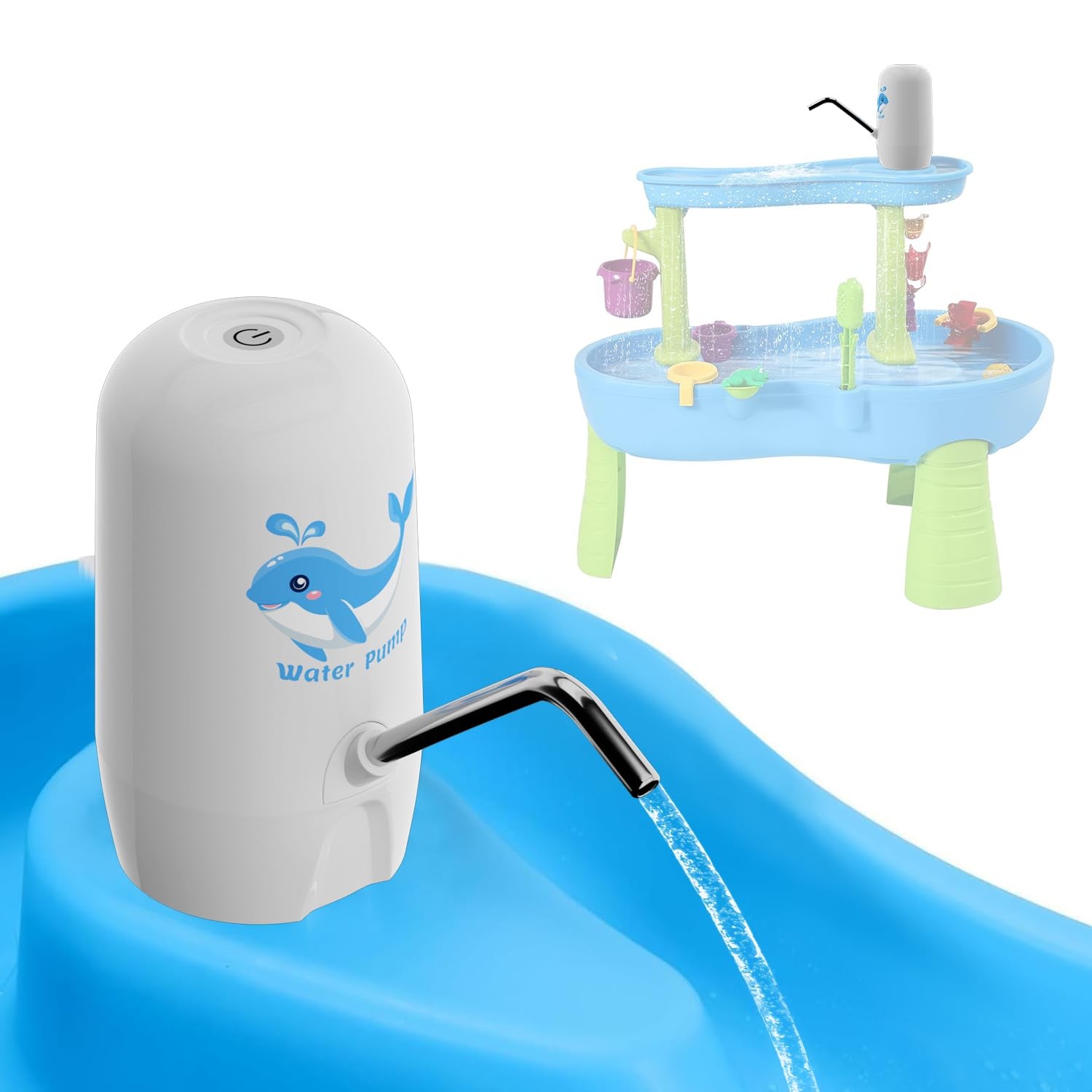 Cordless Water Table Pump for Kids,Water Step 2, Toddler White