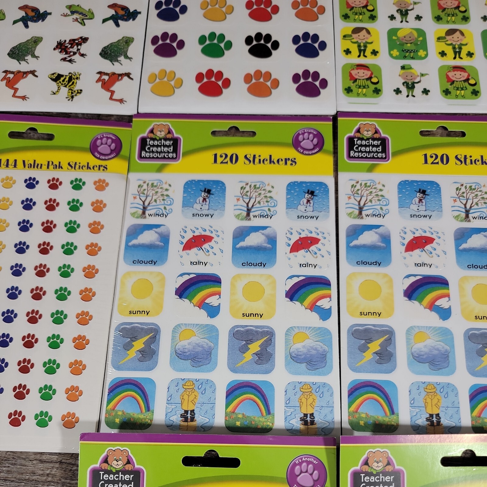 Lot Of 10 packs Teacher Created Resources Colorful Mini Stickers