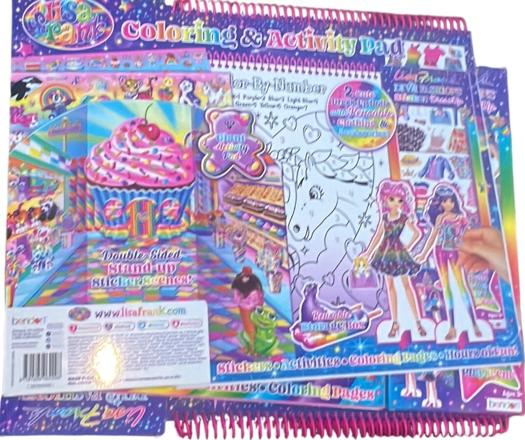 Lisa Frank Coloring Activity Pad & Diva Fashions Stickers Dress Up Activity New