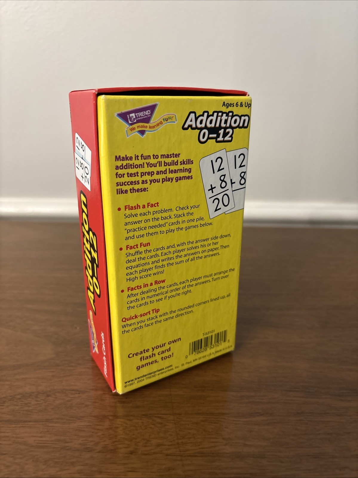 TREND Addition 0-12 Skill Drill Flash Cards