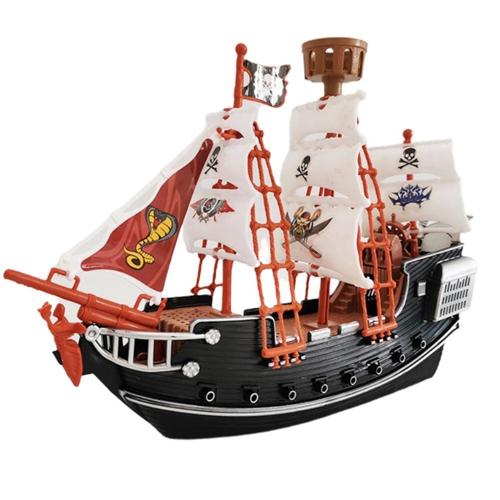 Childrens Kids Pirate Ship Pretend Toy Ornaments Durable Pirate Ship Model Kids