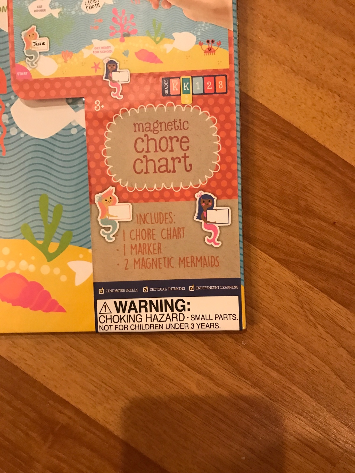 Kids Magnetic Chore Chart Dry Erase Mermaid track your chores (3pc) kindergarten