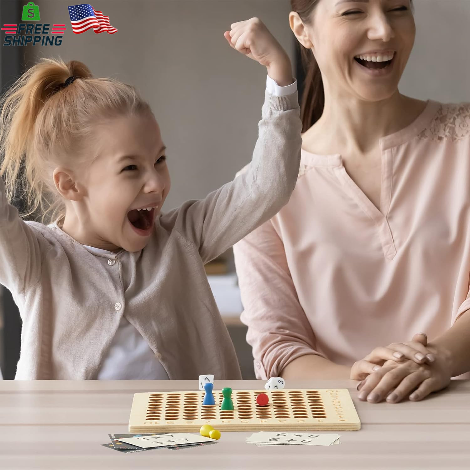 Asweets 2 in 1 Wooden Montessori Multiplication Addition Board Game Montessori T