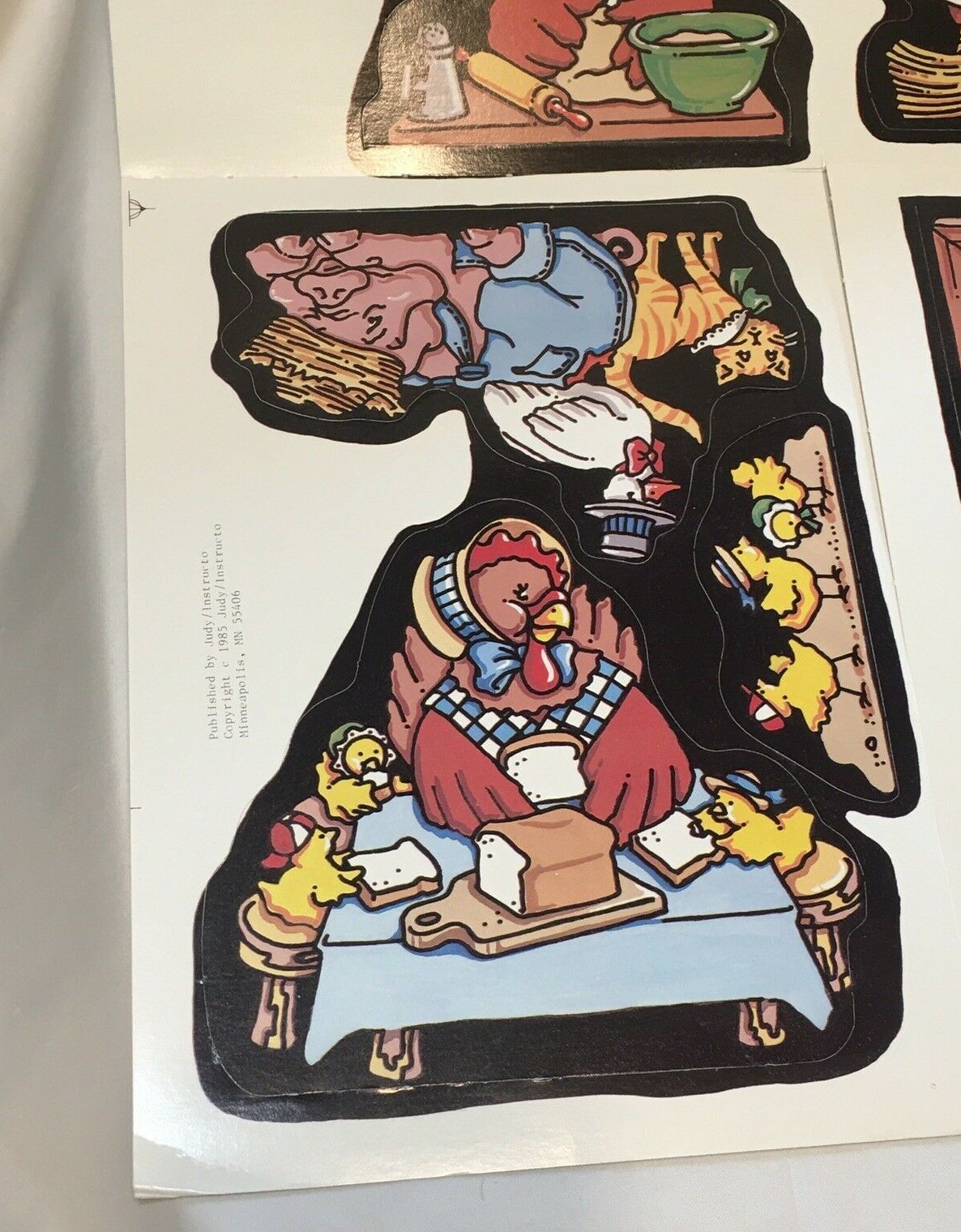 Judy Instructo Little Red Hen Flannel Board Set 1985 USA Die Cut Card Paperboard