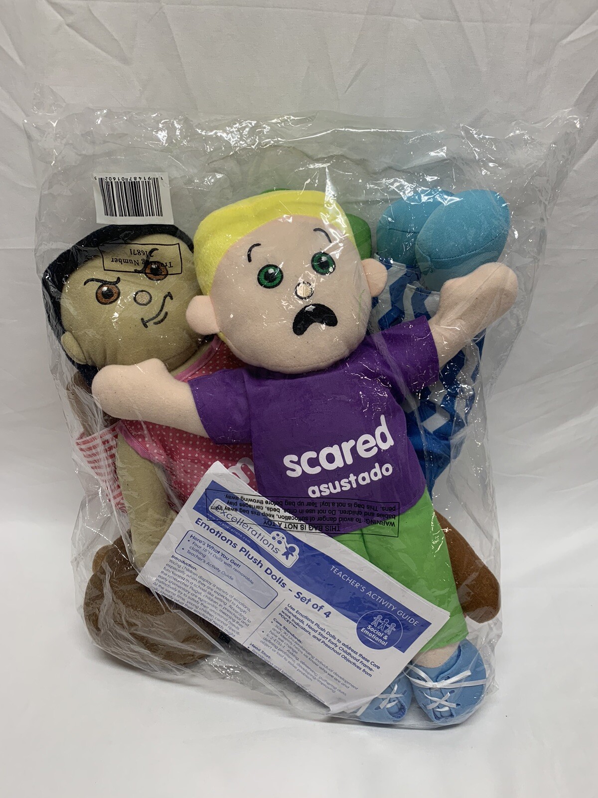 Excellerations Emotion Dolls 18” Bilingual Stuffed for Classroom and Therapy