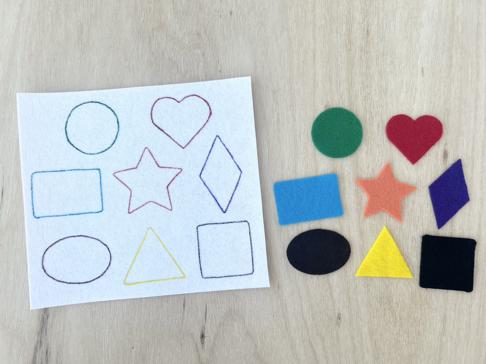 Toddler Preschool Busy Bag Quiet Activities with Felt Shapes & Numbers