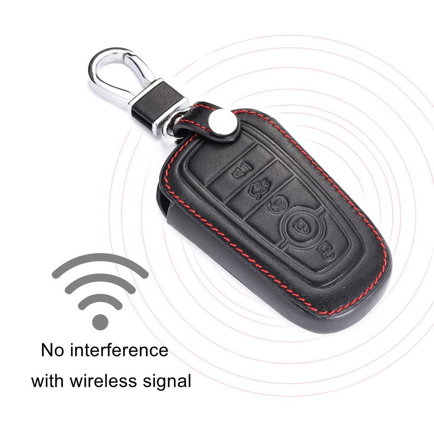 Leather Key Fob Cover Case for 2018 2019 2020 2021 Ford Mustang Explorer Edge…