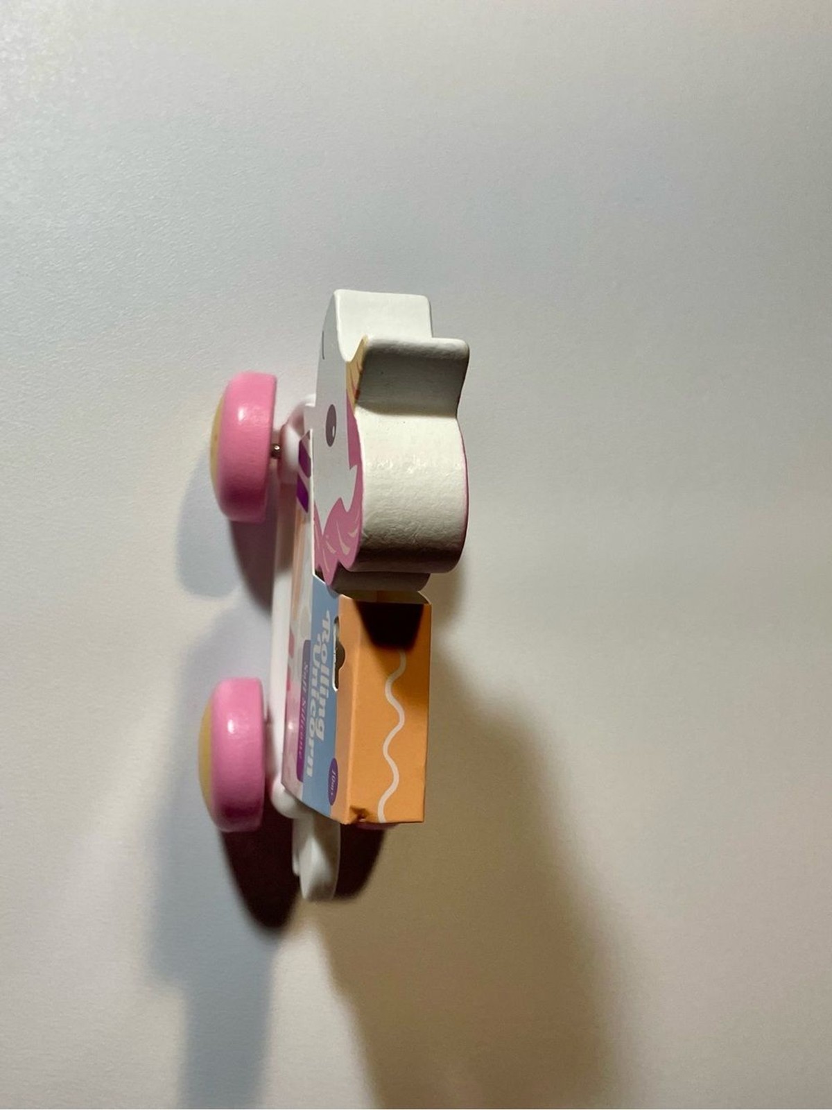 Rolling Unicorn Push Toy – Pink and Yellow NWT Toddlers Learning Fun Roll Wheels
