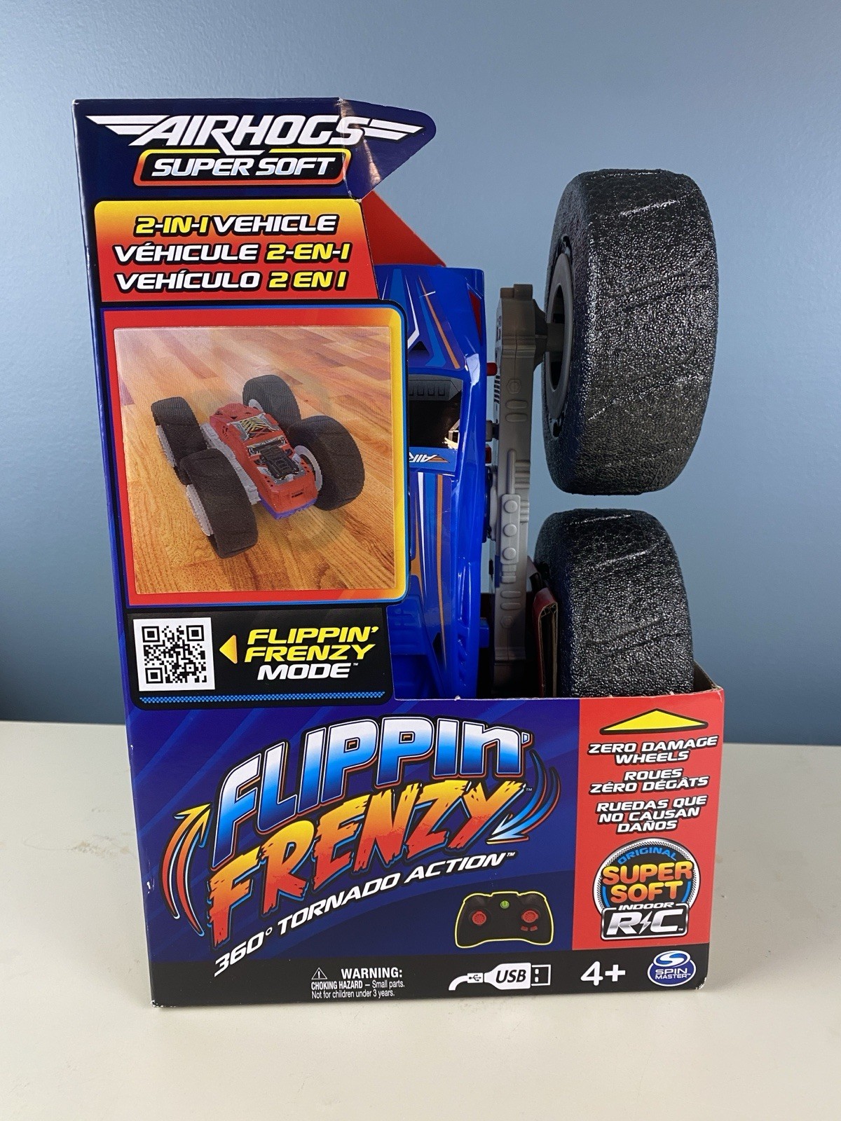 Air Hogs Super Soft 2-In-1 Flippin Frenzy RC Vehicle 360° Tornado Action NIB