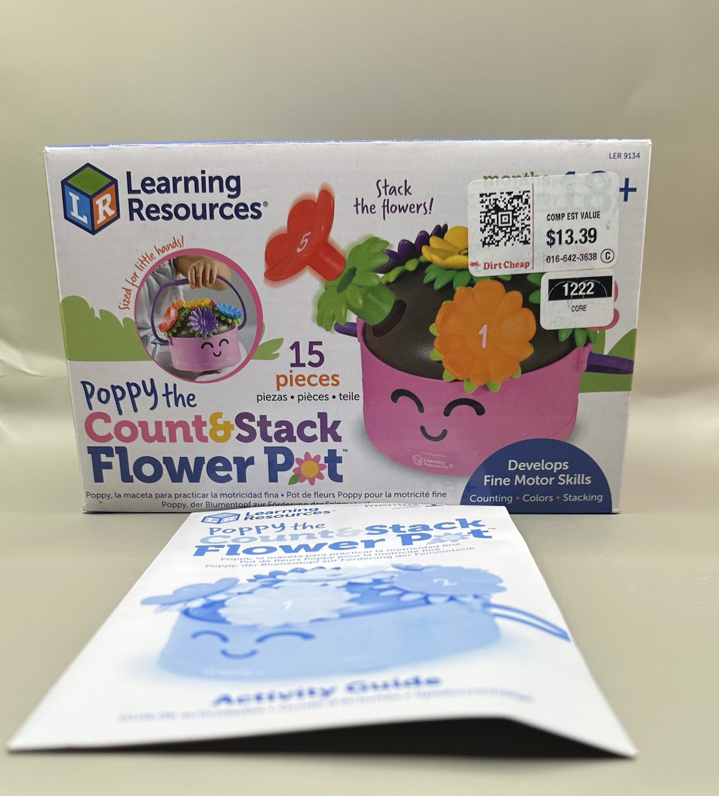 Learning Resources Poppy Count & Stack Flower Pot Toy 18m+ New Open Box Unused